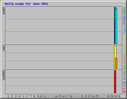 Daily usage for June 2021