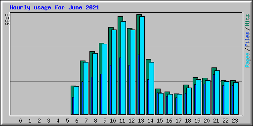 Hourly usage for June 2021